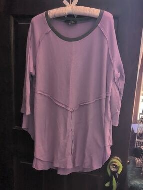 Suzanne Betro Lavender Layered Tunic with Dark Trim